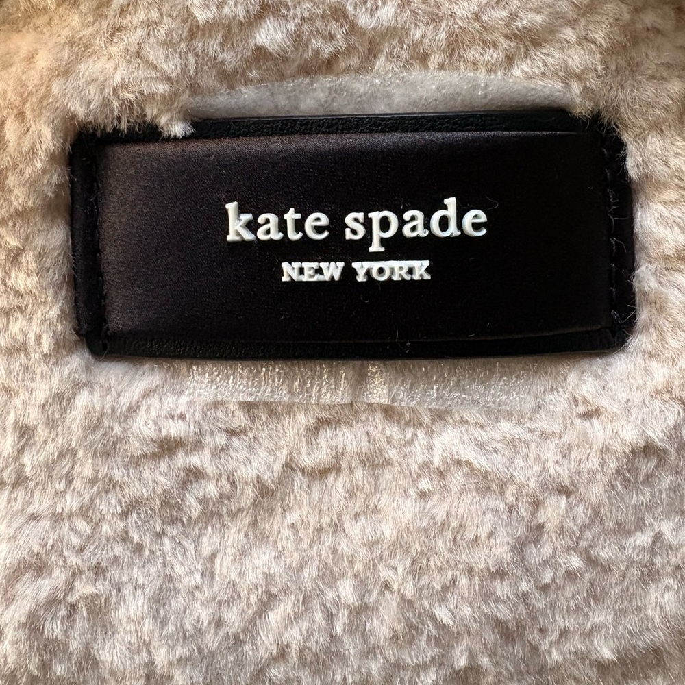 Kate Spade Après Chic Faux Shearling Satchel Cream Black NWT - Picture 11 of 11